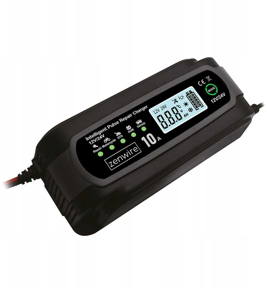 Zenwire Automobilio akumuliatoriaus įkroviklis su remonto funkcija 12V 24V 10A JMD-10