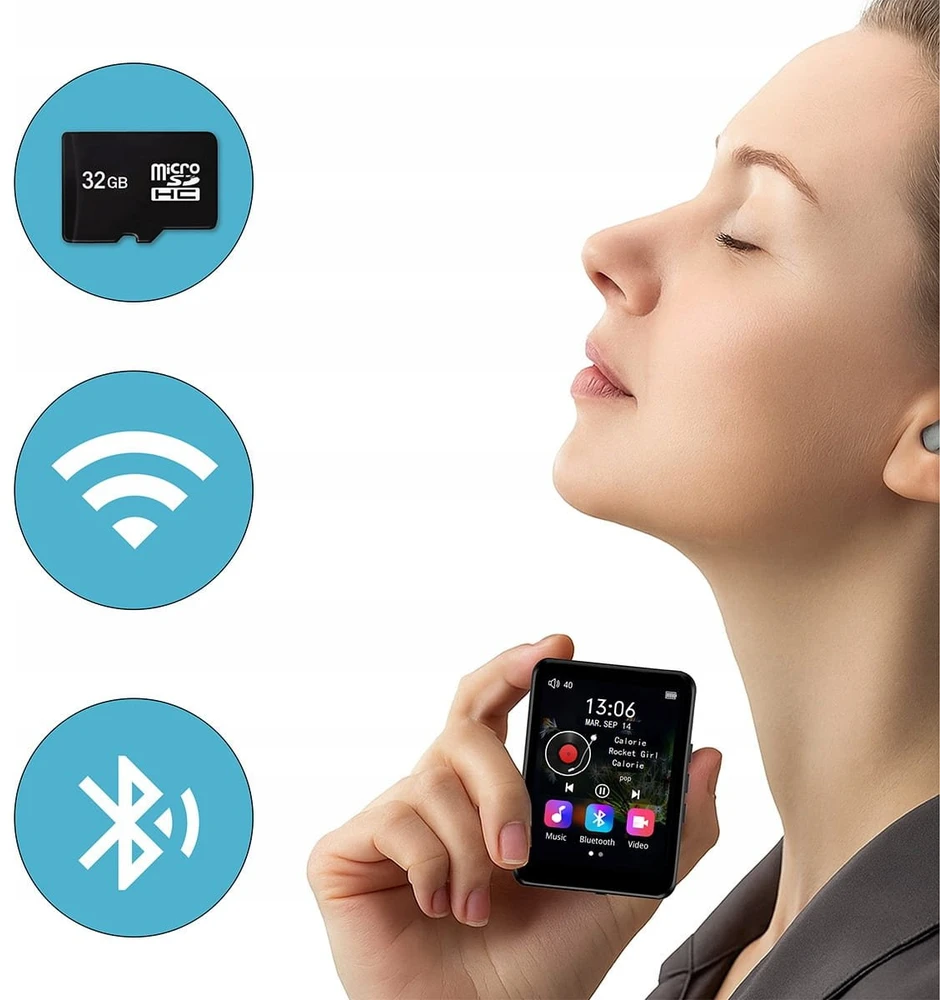 Usorteret Zenwire Grotuvas Przenośny MP3 MP4 Bluetooth FM radijas Diktofonas SD Ausinės 36GB