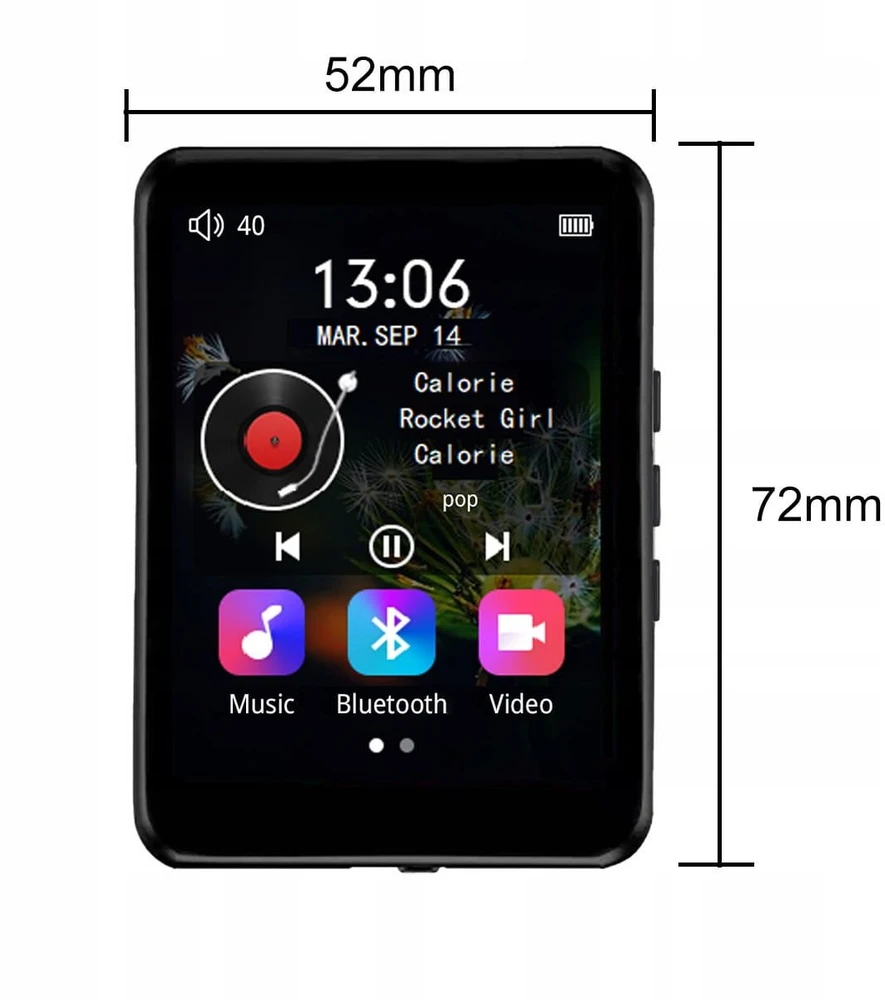 Usorteret Zenwire Grotuvas Przenośny MP3 MP4 Bluetooth FM radijas Diktofonas SD Ausinės 36GB