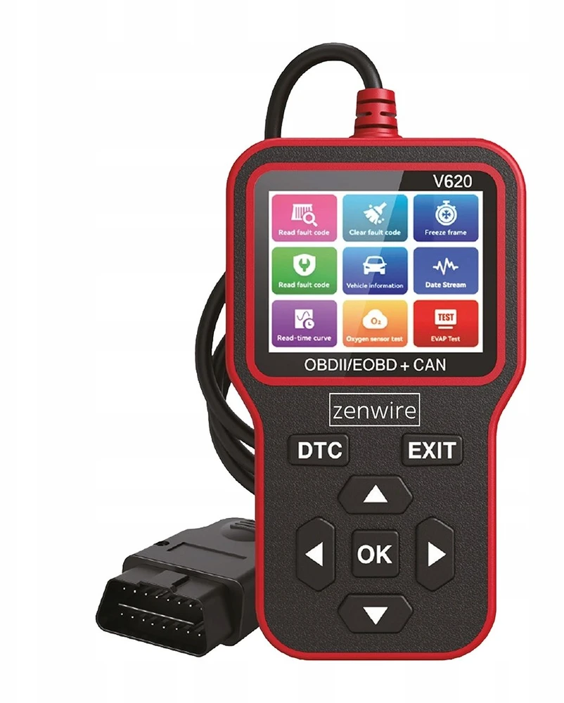 Sąsajos testeris Diagnostinis skaitytuvas OBD2 ELM327 CAN Zenwire V620