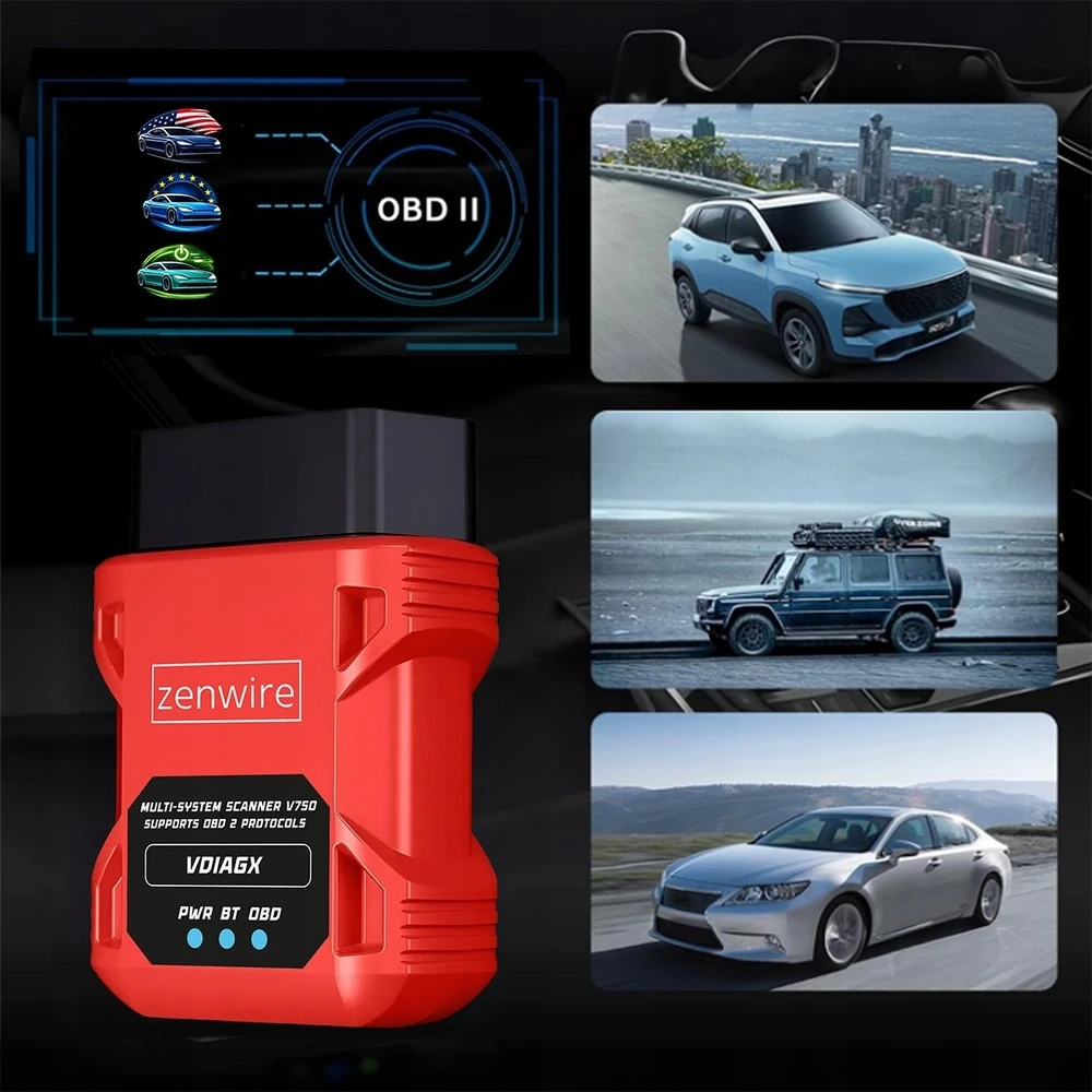 Sąsajos testeris Diagnostinis skaitytuvas OBD2 ELM327 VDiagX V016 Zenwire