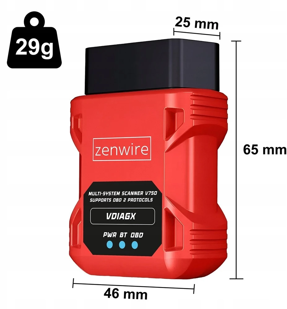 Sąsajos testeris Diagnostinis skaitytuvas OBD2 ELM327 VDiagX V016 Zenwire