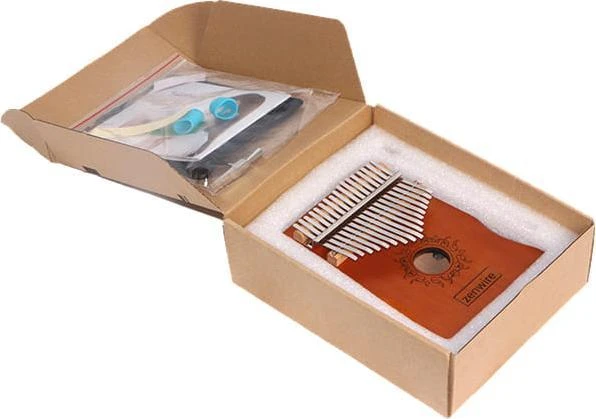 Usorteret Zenwire Kalimba Instrument Afrykański Pianino Zanza Mbira 17 klawiszowa Drewniana Brązowa K-01 (1014354012)