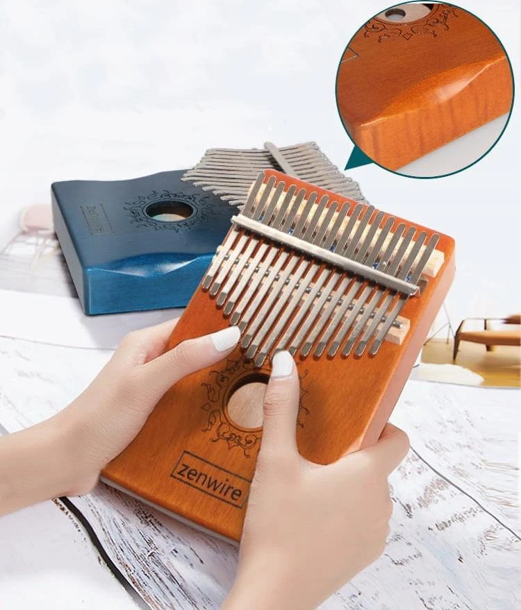 Usorteret Zenwire Kalimba Instrument Afrykański Pianino Zanza Mbira 17 klawiszowa Drewniana Brązowa K-01 (1014354012)