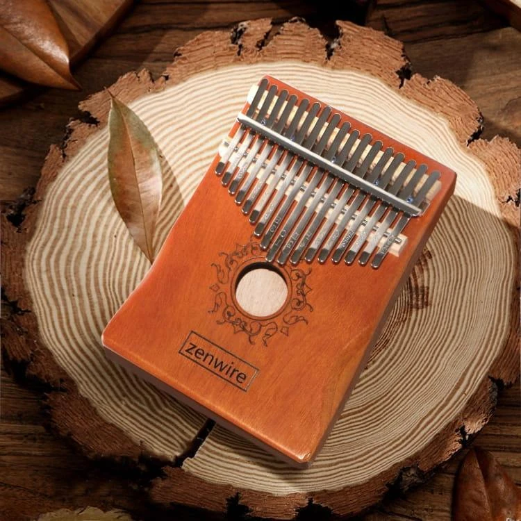 Usorteret Zenwire Kalimba Instrument Afrykański Pianino Zanza Mbira 17 klawiszowa Drewniana Brązowa K-01 (1014354012)