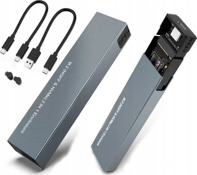 Zenwire M.2 dėklas su laidais ir ištrauktu SSD lizdu