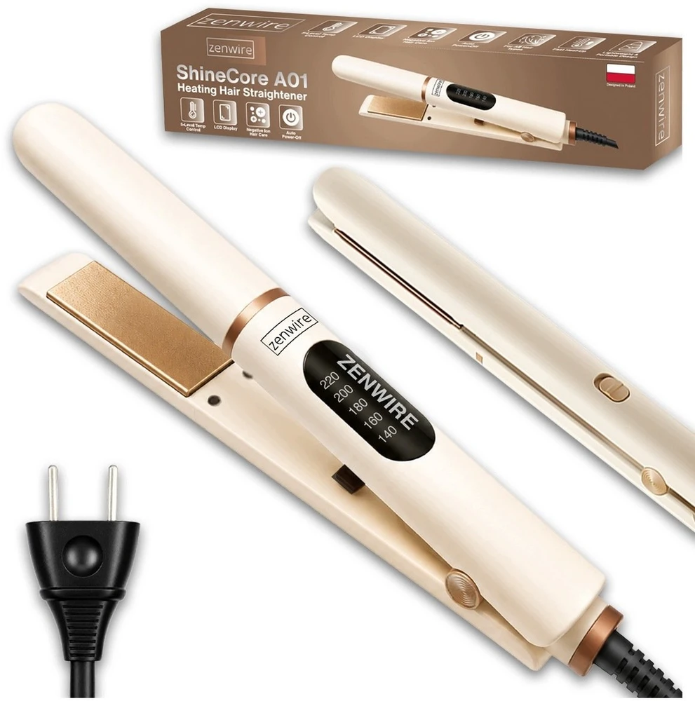 Zenwire Mini plaukų tiesintuvas jonizacija keramika kelioninis temperatūros reguliavimas A01 (5904507522292)
