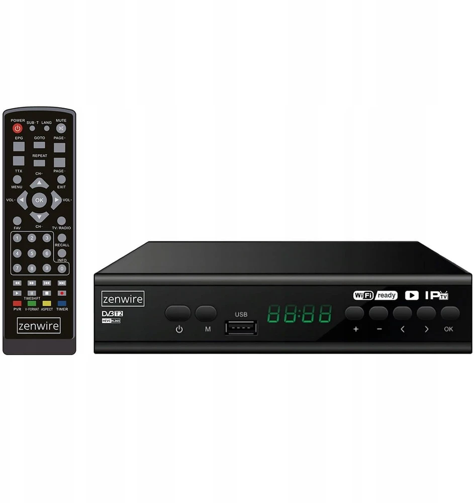 Usorteret Palydovinės televizijos dekoderio imtuvas DVB-T2 HEVC H.265 „Full HD“ antžeminė televizija su USB laidu DVB-T2-001