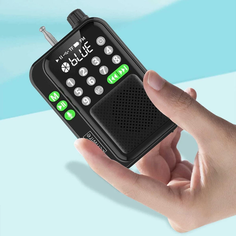 Zenwire Statybvietės radijas EE712 Mini FM radijas Kišeninis „Bluetooth“ nešiojamas statybinės virtuvės radijas, maitinamas baterijomis Y1