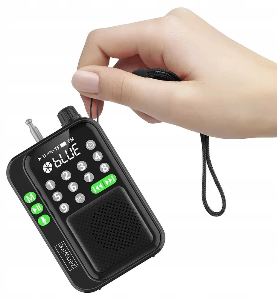Zenwire Statybvietės radijas EE712 Mini FM radijas Kišeninis „Bluetooth“ nešiojamas statybinės virtuvės radijas, maitinamas baterijomis Y1