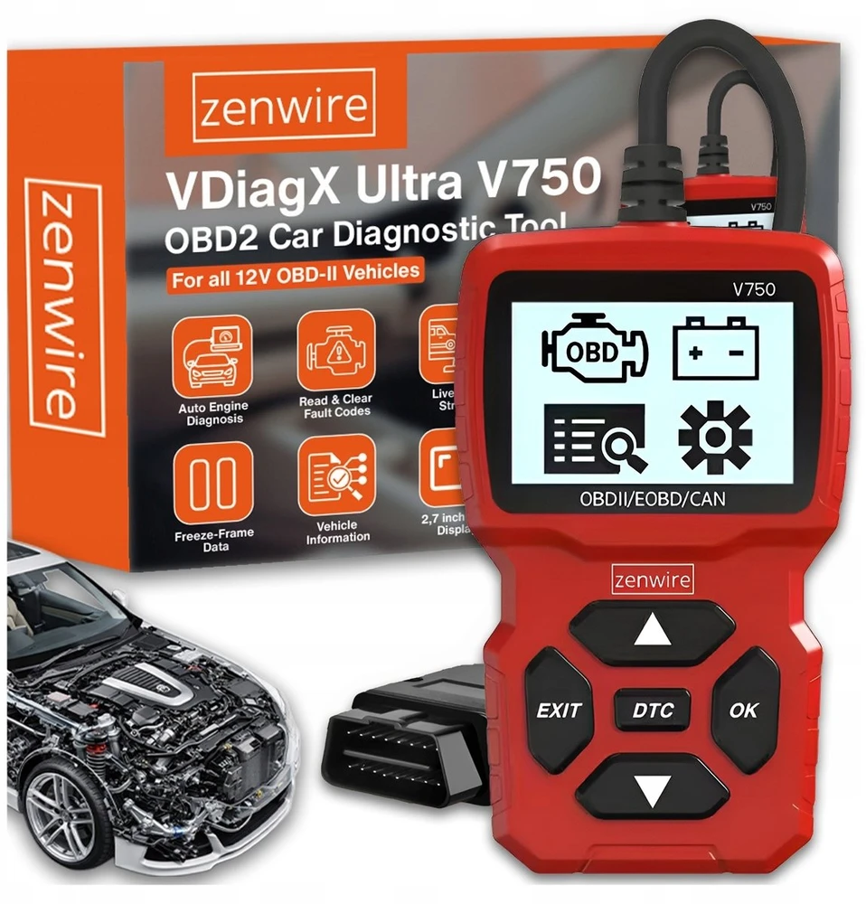 BMW Zenwire V750 OBD2 CAN diagnostikos skaitytuvo sąsaja