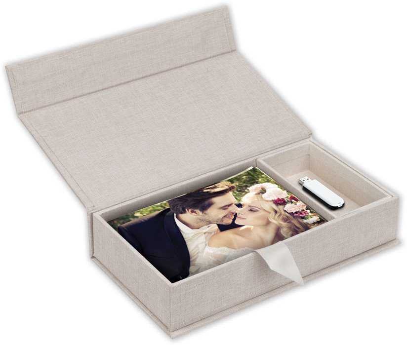 ZEP Dėžutė USB Lodi D 23x12,5x5 Lininė dėžutė nuotraukoms/USB BY546D