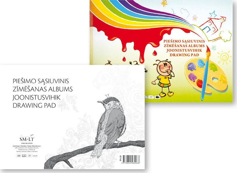 Piešimo sąsiuvinis SMLT, A4, 20 lapų, 120 g/m²