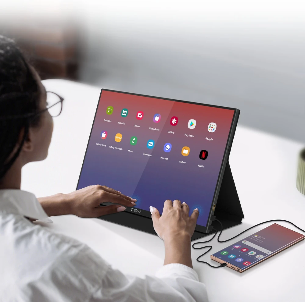 ZEUSLAP P16KT Portable Monitorius with a 16-inch 144Hz Jutiklinis ekranas