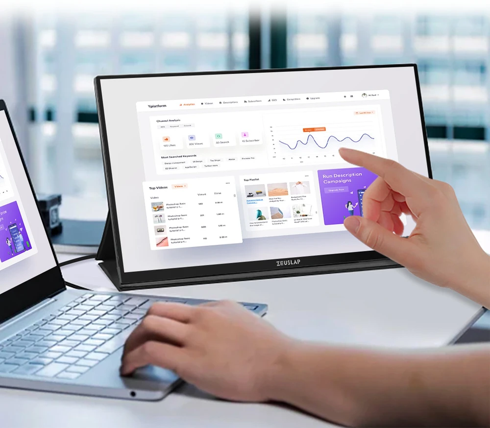 ZEUSLAP P16KT Portable Monitorius with a 16-inch 144Hz Jutiklinis ekranas