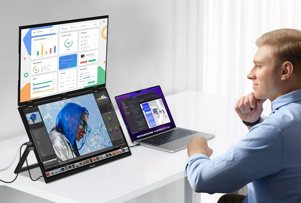 ZEUSLAP Z18W Dual 18" Portable Monitorius