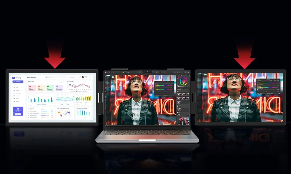 Monitorius ZEUSLAP ZB14 - Full HD | IPS | 2x 14"