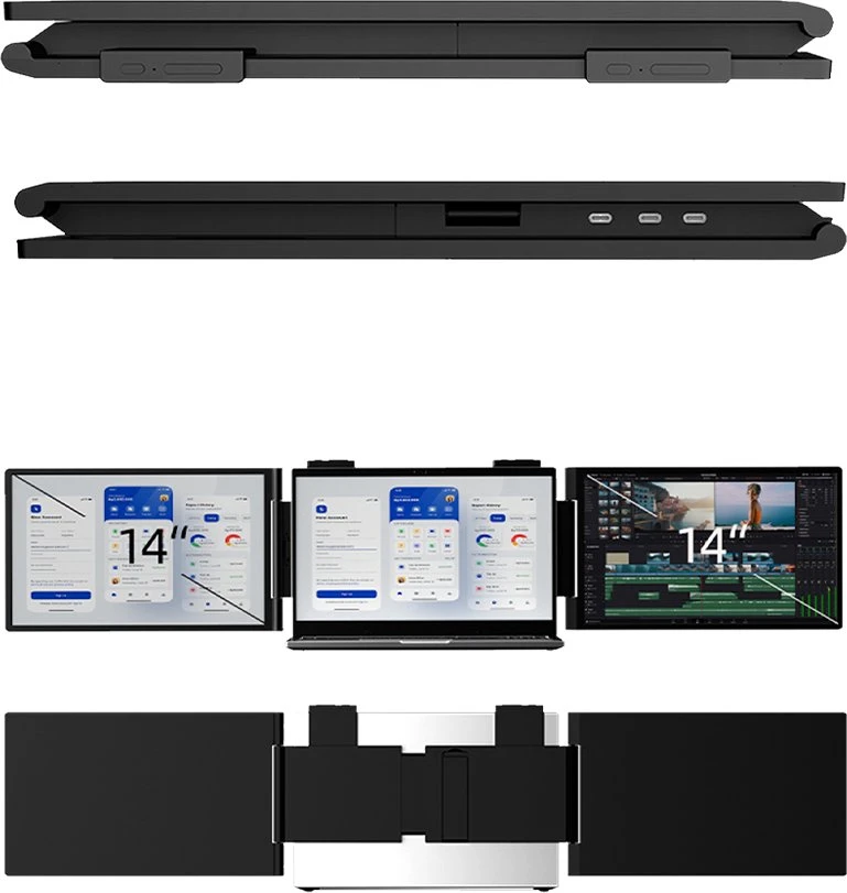 Monitorius ZEUSLAP ZB14 - Full HD | IPS | 2x 14"