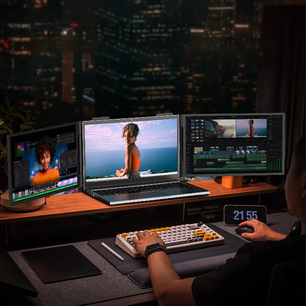 Monitorius ZEUSLAP ZB14 - Full HD | IPS | 2x 14"