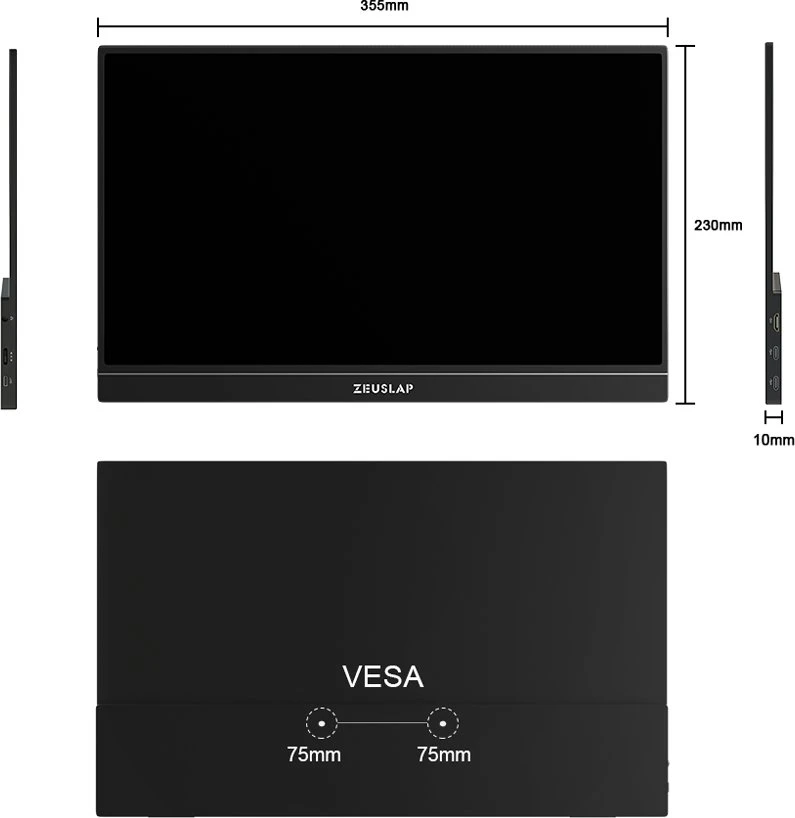 Monitorius ZEUSLAP ZP156K - 120Hz | 2.5K | IPS | 15.6"