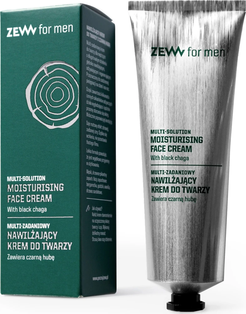 Zew For Men Daugiafunkcinis drėkinamasis veido kremas su juodaisiais granatais 80ml