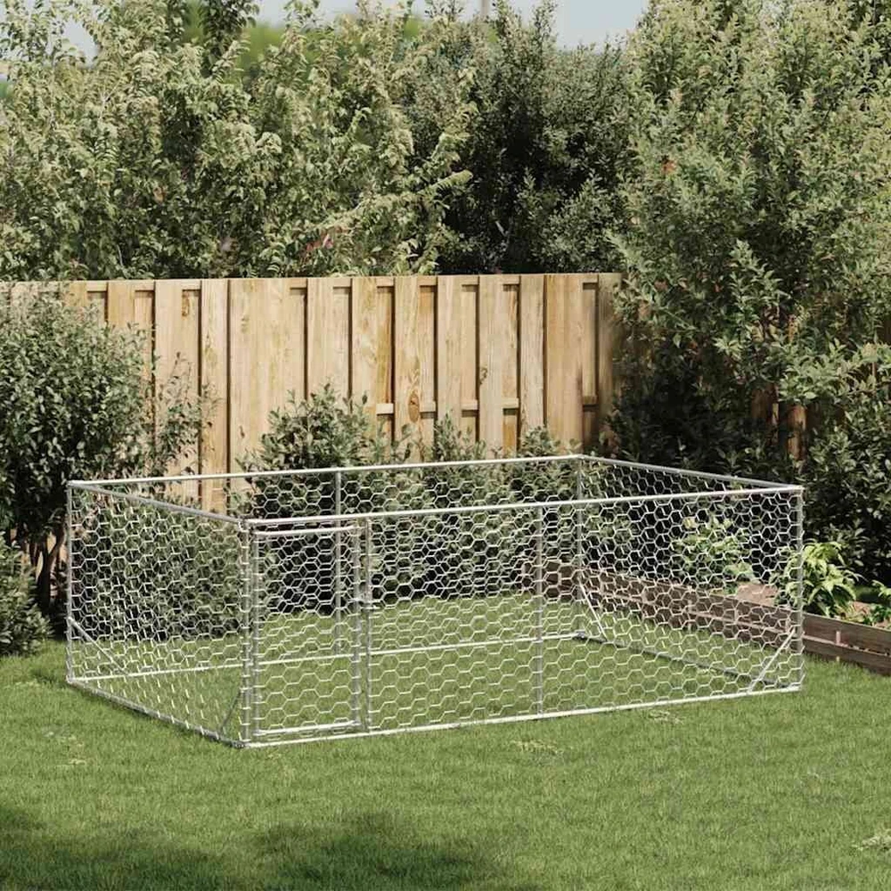 Lauko šunų voljeras su durelėmis, 3x2x1 m, cinkuotas plienas