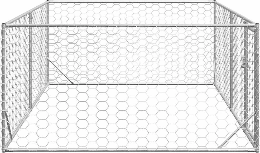 Lauko šunų voljeras su durelėmis, 3x2x1 m, cinkuotas plienas