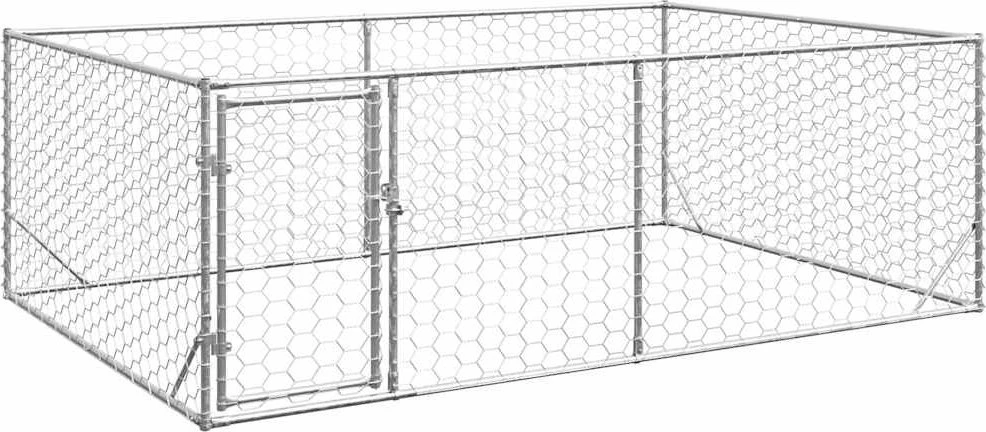Lauko šunų voljeras su durelėmis, 3x2x1 m, cinkuotas plienas