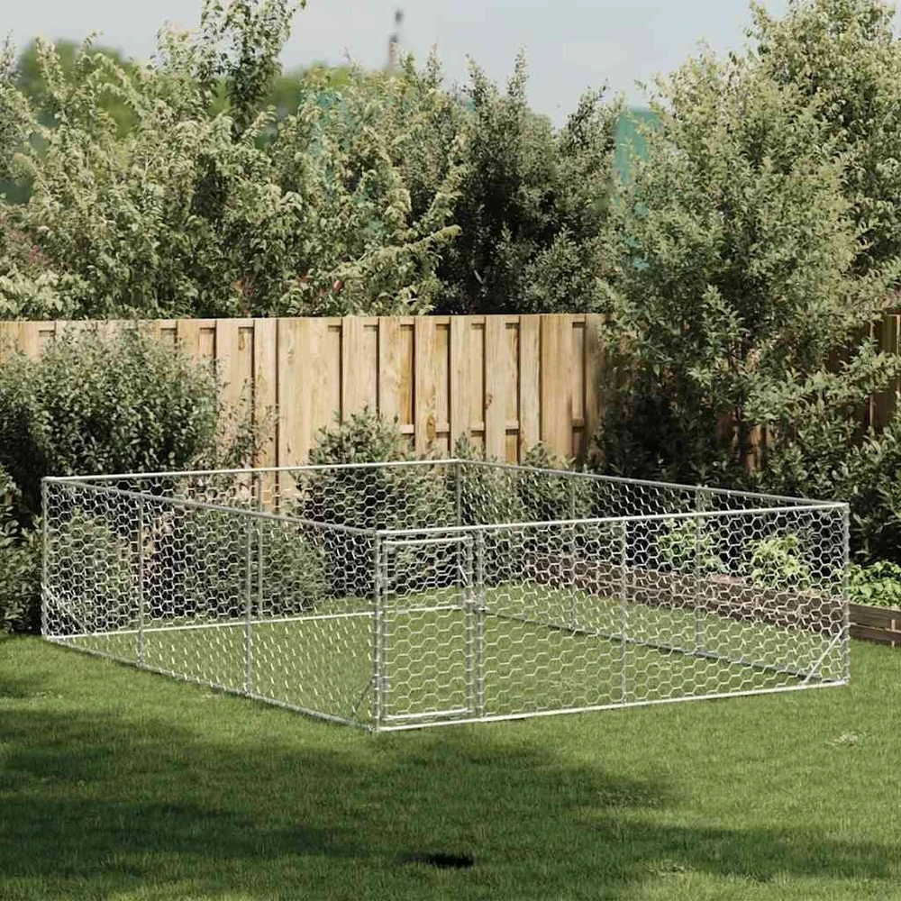 Lauko šunų voljeras su durelėmis, 3x4x1 m, cinkuotas plienas
