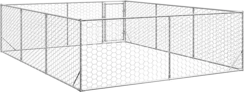 Lauko šunų voljeras su durelėmis, 3x4x1 m, cinkuotas plienas