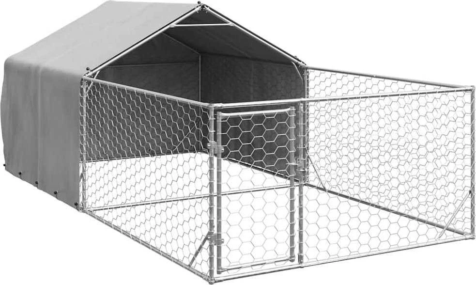 Lauko voljeras šunims su aptvaru, 5x2x1,5m, plienas