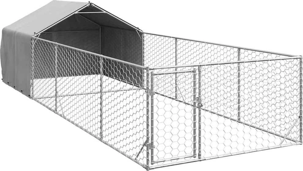 Lauko voljeras šunims su aptvaru, 6x2x1,5m, plienas
