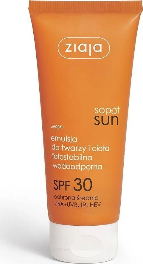 Ziaja Sopot Sun SPF 30 Apsauginė emulsija nuo saulės veidui ir kūnui, 100 ml