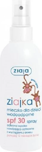 Ziaja Ziajka SPF 30 Vandeniui atsparus purškiamas pienelis vaikams, 170 ml