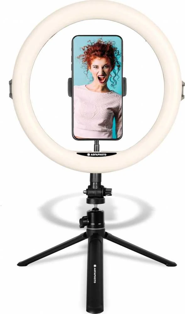 Žibintas AgfaPhoto AGFA ARL11 120 LED Ring VLOG + Tripod + Pilotas