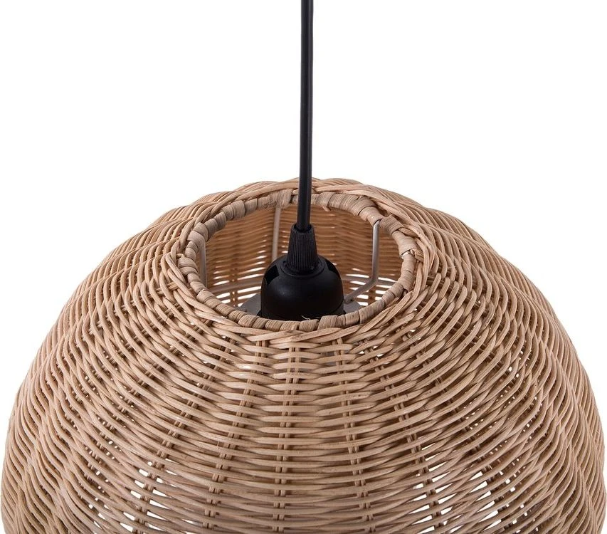 Beliani Pakabinamas šviestuvas DRINO Rattan šviesiai rudas