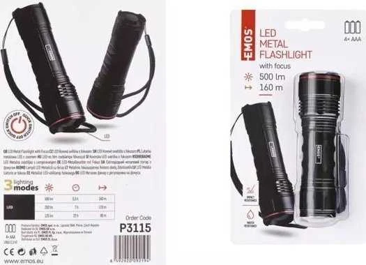Žibintuvėlis Emos LATARKA METALOWA LED 500 lm - 4AAA