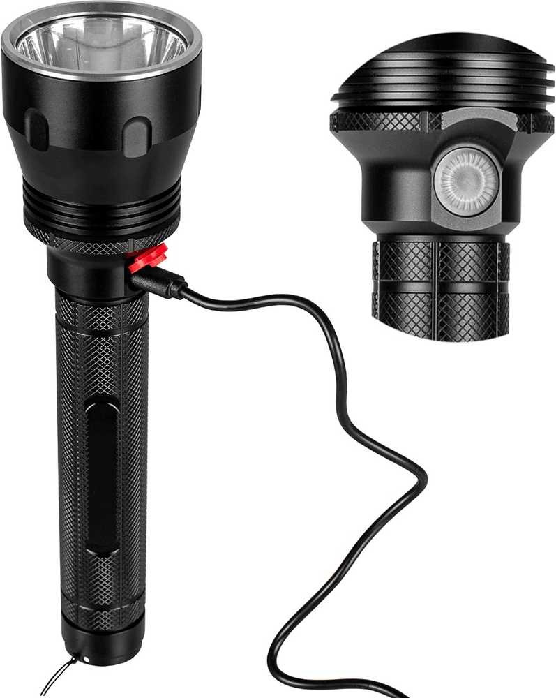 TAKTINIS LED BLYKŠČIAS, PAKRAUJAMAS, ATSPIRUS VANDENIUI, USB-C, 20W, 1570lm, PRO VAYOX