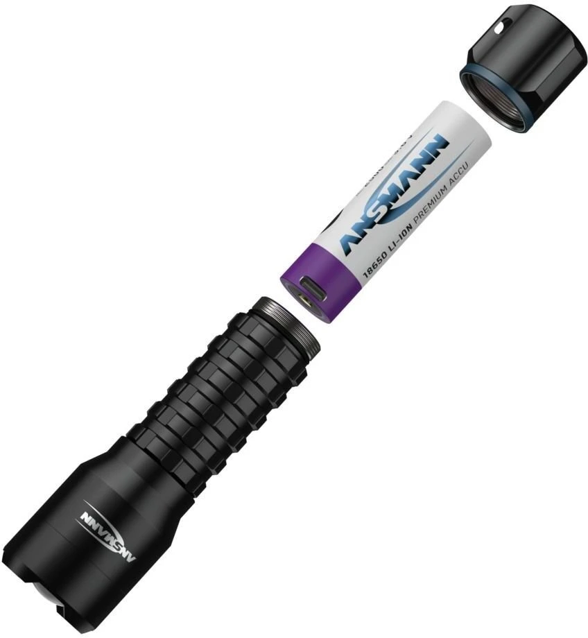 Ansmann TS1000RF juodas LED rankinis žibintuvėlis