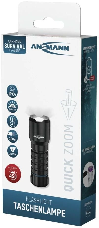 Ansmann TS450RF Juoda Rankinis žibintuvėlis LED