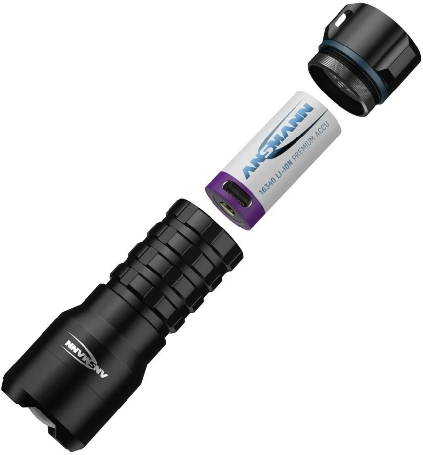 Ansmann TS450RF Juoda Rankinis žibintuvėlis LED