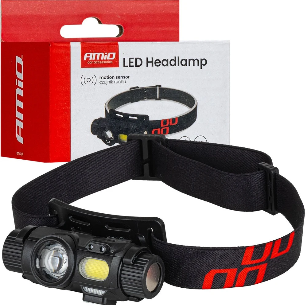 Akumuliatorinis LED galvos žibintas XPG+COB 1200mAh AMIO-04662