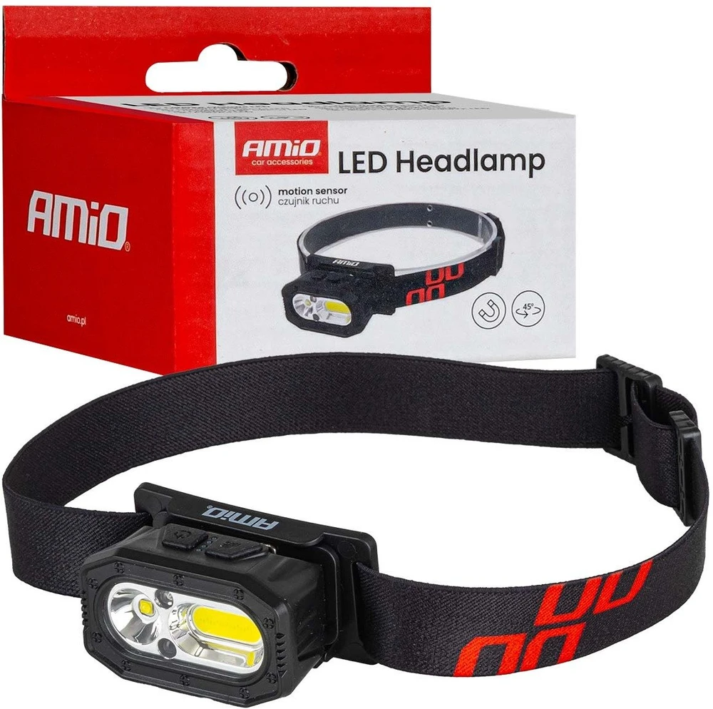 Akumuliatorinis LED galvos žibintas XPG+COB 1000mAh AMIO-04663