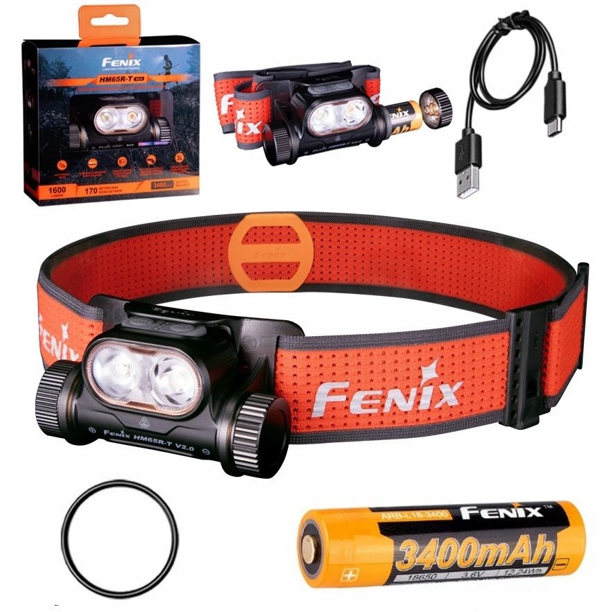 Fenix HM65R-T V2.0 priekinis žibintas juodas