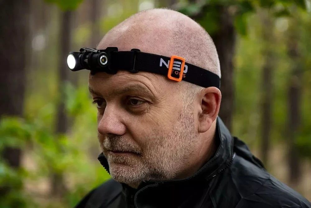 Neo Tools Žibintuvėlis, Įkraunamas priekinis žibintas, 600 lm, USB magnetinis įkrovimas, CREE XPG3 LED