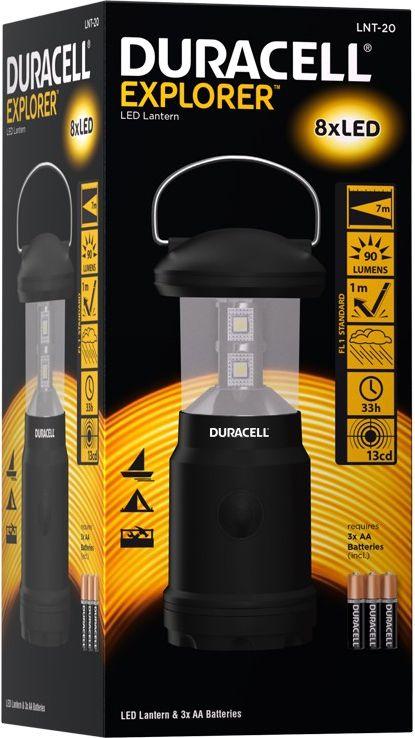 Baterija maitinamas LED žibintuvėlis DURACELL EXPLORER 90 LUMENS 7M LNT-20