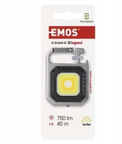 Žibintuvėlis Emos Žibintuvėlis Pakabutis ładowalna LED COB 750lm Emos