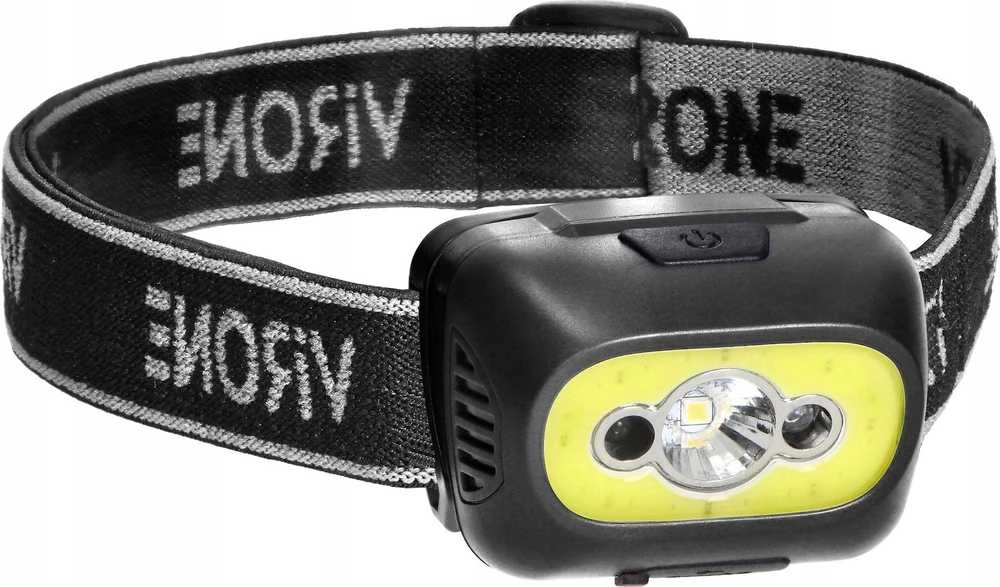 Orno Pakraunamas LED žibintas ant galvos VIRONE, 3W, 350lm, pakraunamas USB, juodos/geltonos sp