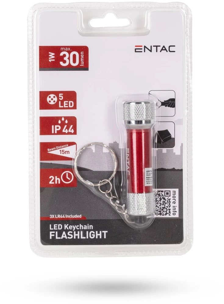 Žibintuvėlis ENTAC Entac EFL-5LED-KC-R latarka Raudona Žibintuvėlis Pakabutis LED