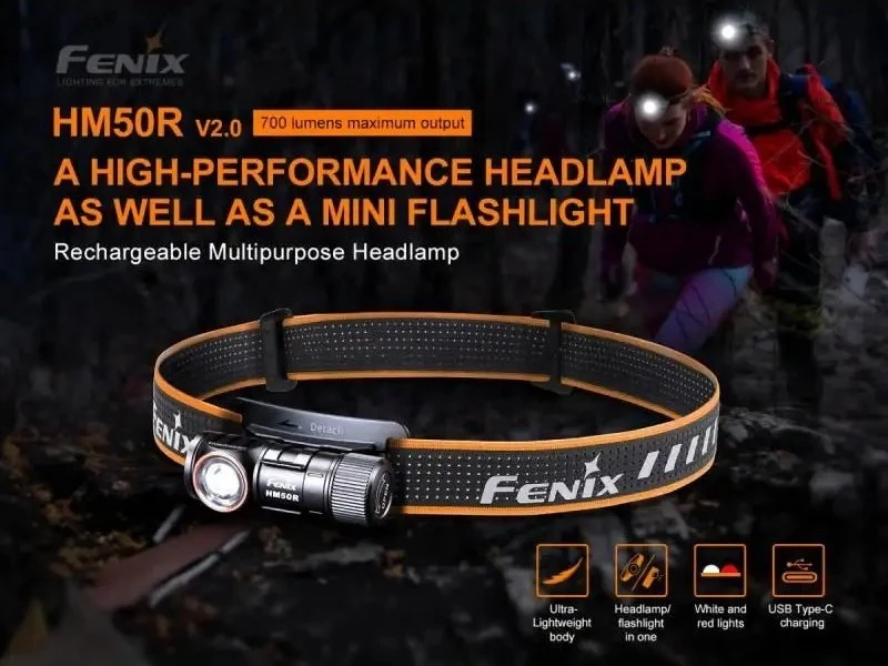 LED žibintuvėlis-galvos žibintas Fenix HM50R V2.0